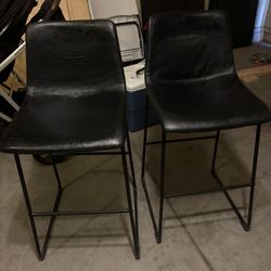 2 Black Bar Stools 