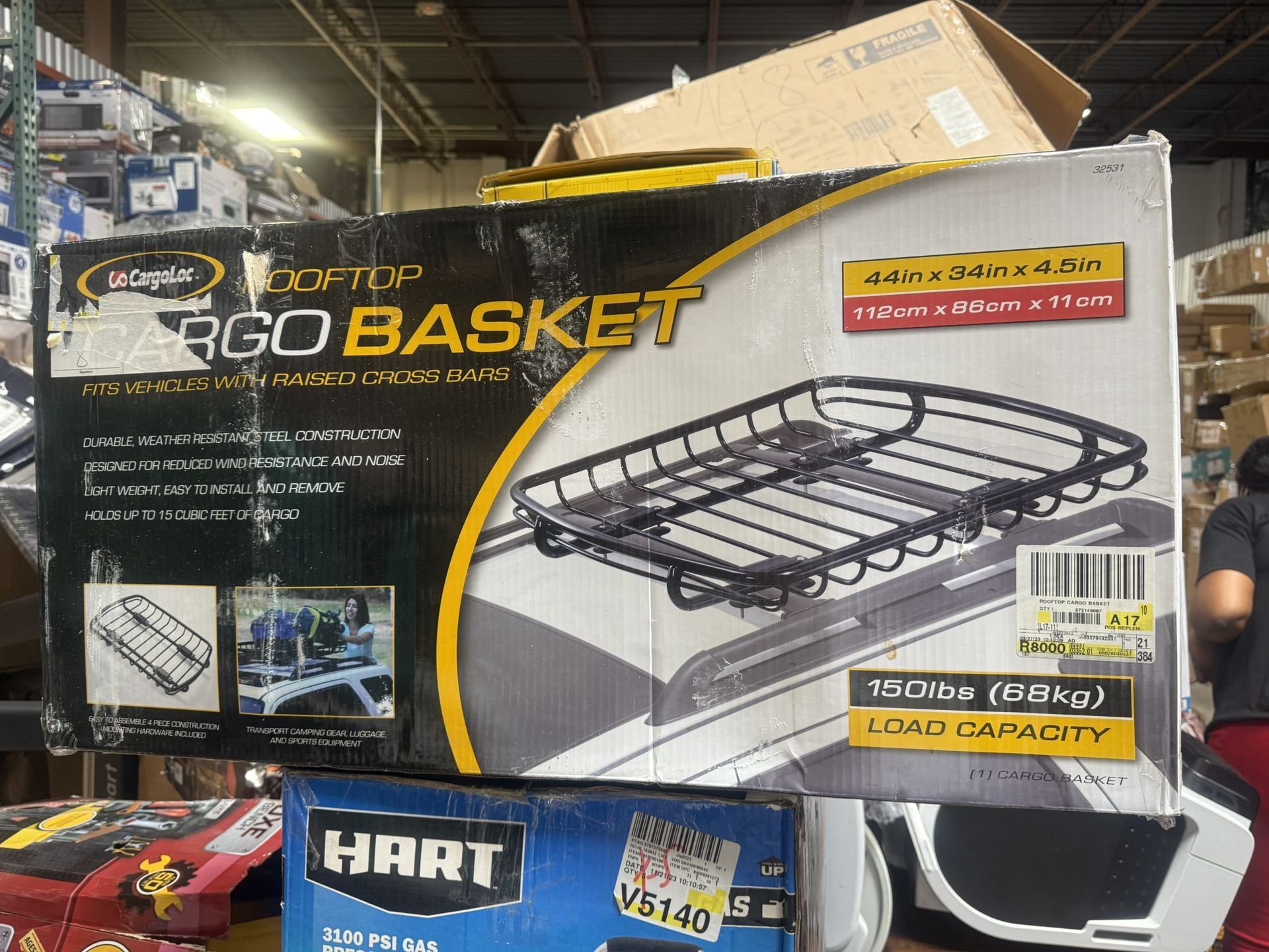 CargoLoc 32531 Rooftop Car SUV Truck Cargo & Luggage Storage Basket Carrier