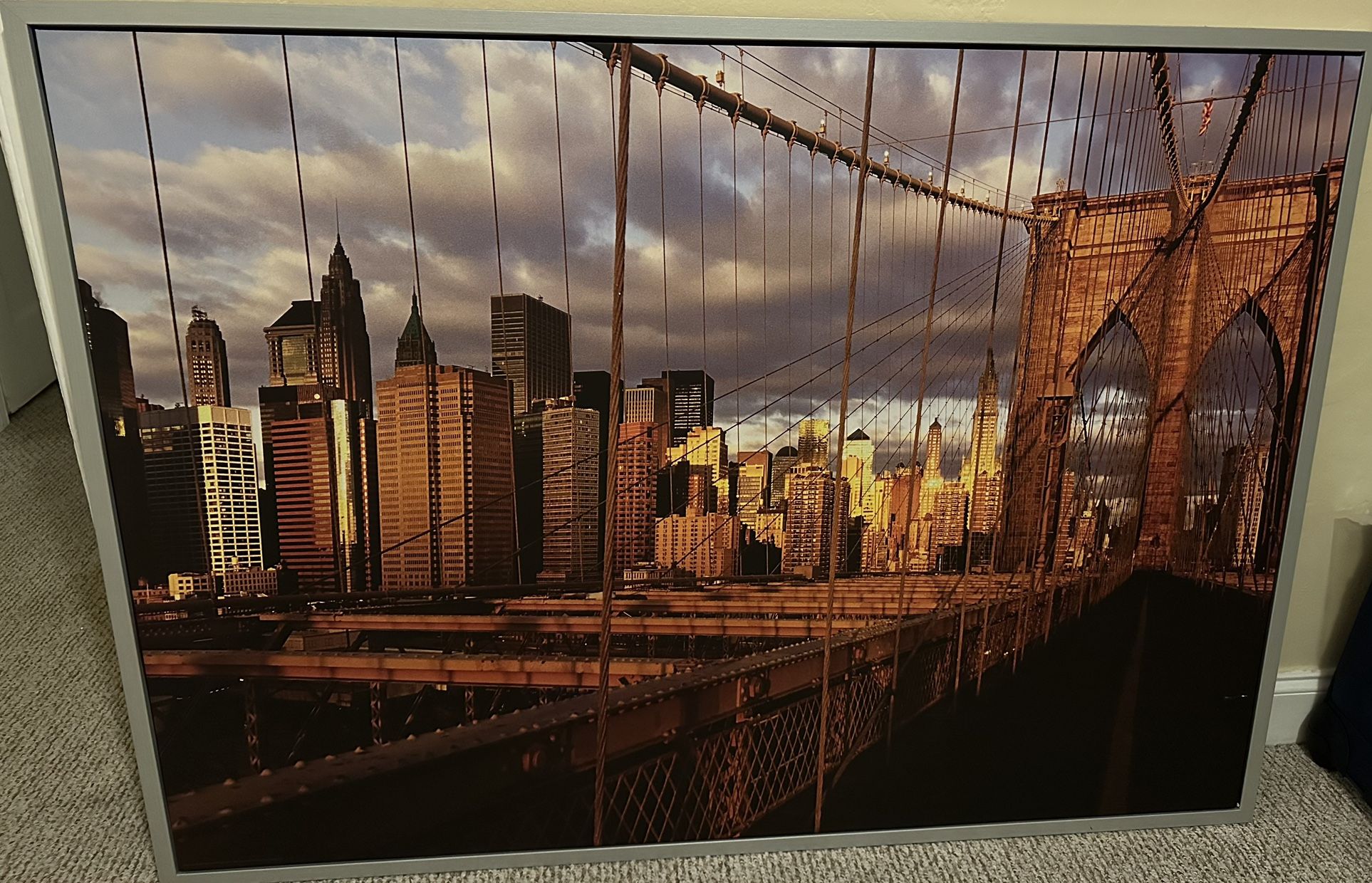 55 x 39 1/4” Brooklyn Bridge Picture & Frame