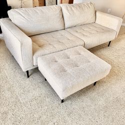 Signature Design by Ashley Caladeron Collection Sofa Couch with Ottoman Very Clean and Good Condition