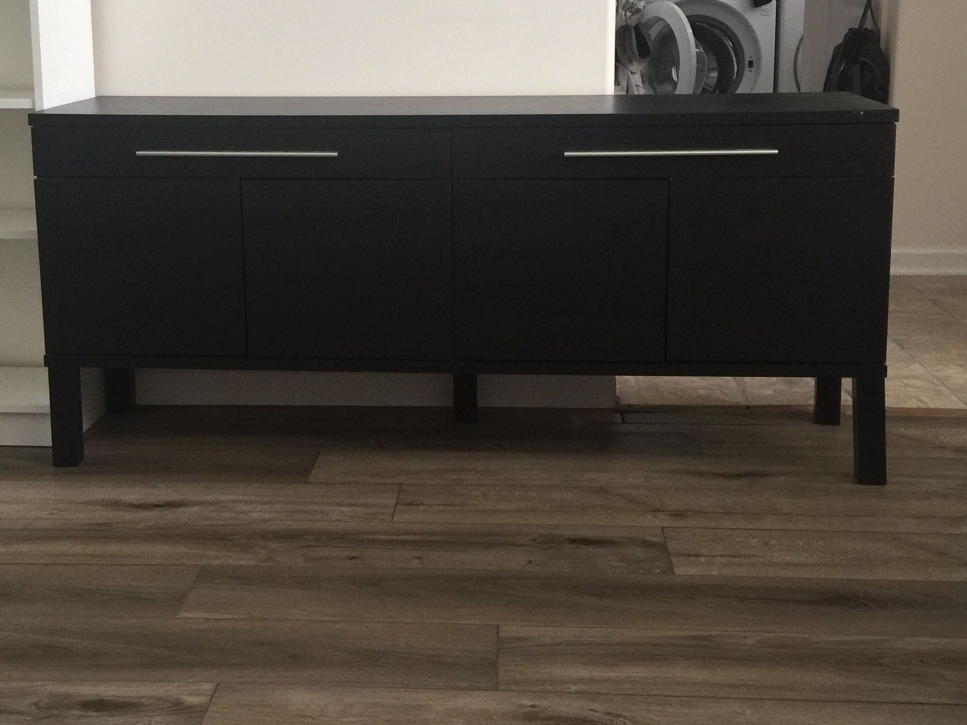Black brown console table