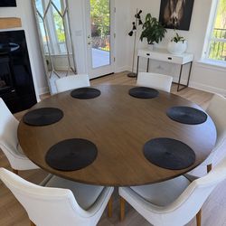 Restoration hardware round dining table table with chairs