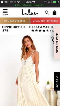 Hippie hippie chic cream maxi dress