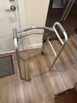 Folding Aluminum Walker with Front Wheels