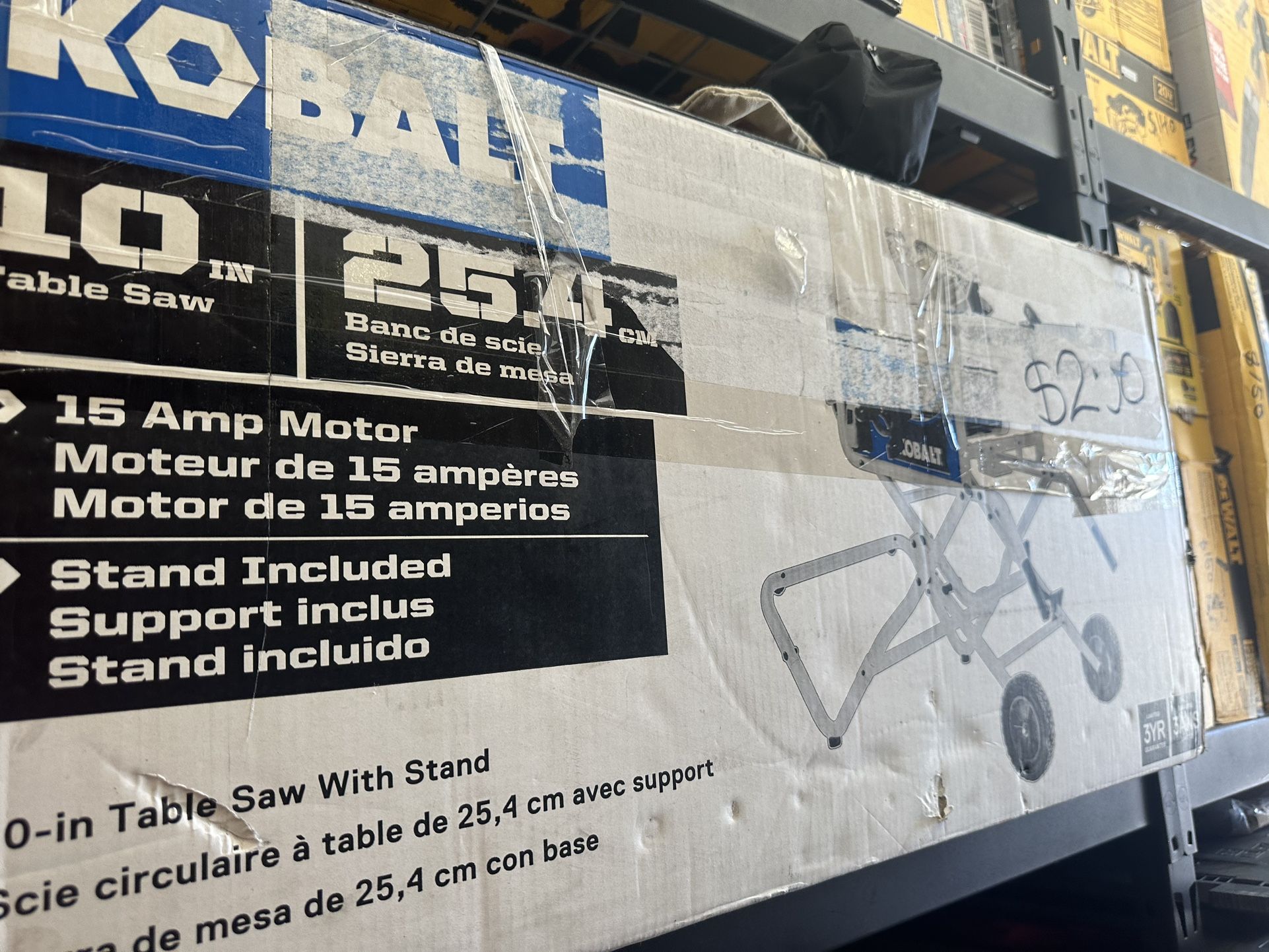 Kobalt 10-in 15-Amp 120-Volt Corded Portable Jobsite Table Saw with Foldable Rolling Stand Item #1303497 | Model #KT10152