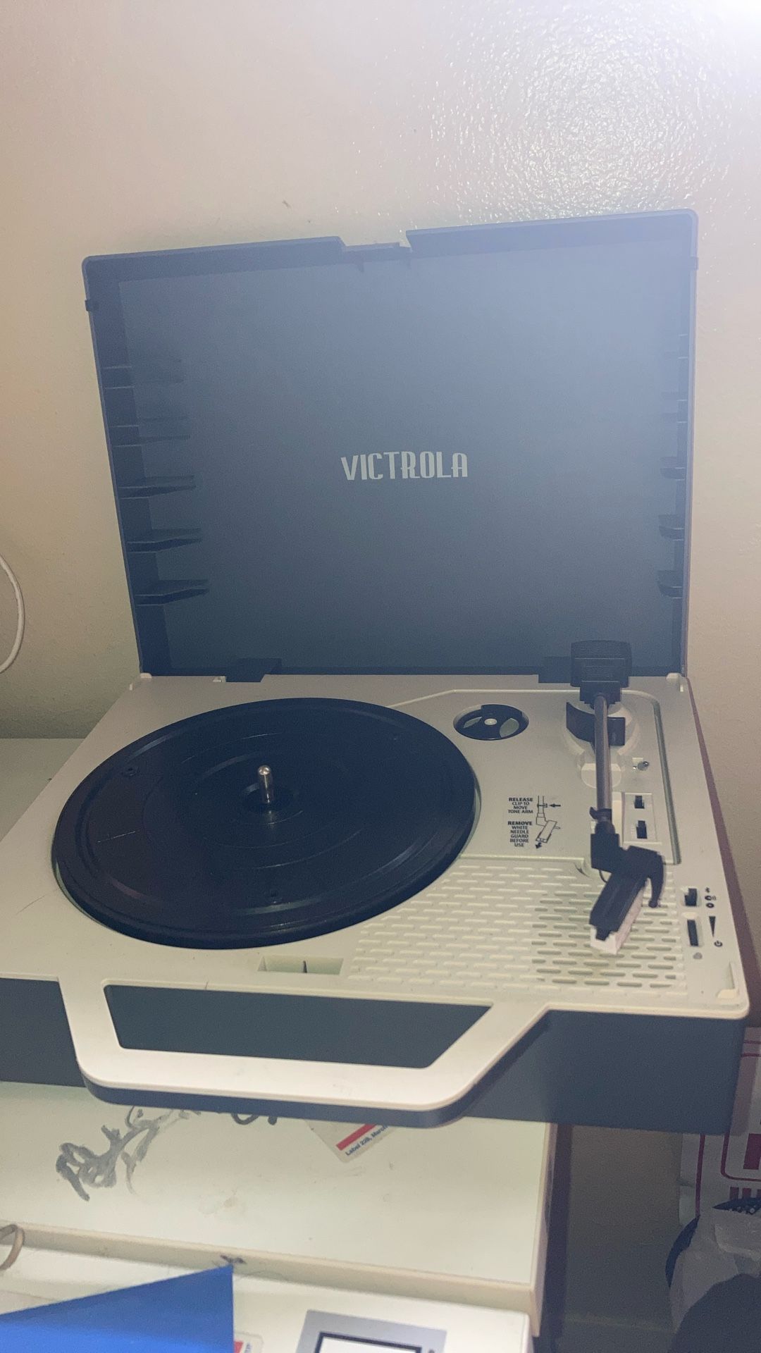 Victrola Vinyl Player grey and white
