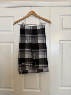 Adidas Men’s Plaid Golf Shorts Gray Black White Size 35