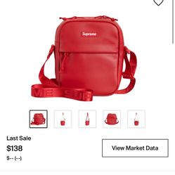 Supreme Leather Shoulder Bag Red