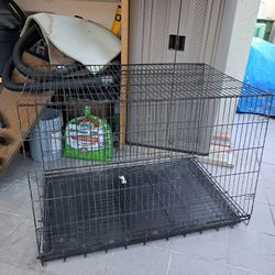 Large Cage For Dog With Plastic Liner