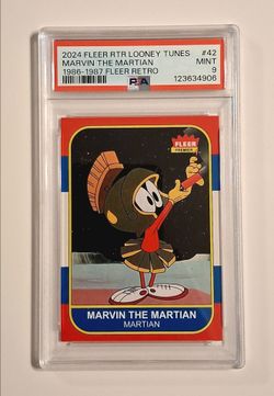 2024 Fleer Retro Looney Tunes 1(contact info removed) Marvin The Martian #42 PSA 9 MINT
