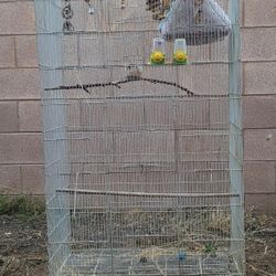 Large 4ft Tall Bird Cage With Accessories 