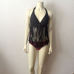 Mossimo Halter Fringe bikini 2 Pc set Size M