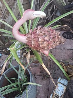 Rustic Pink Flamingo Garden Decor 