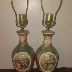 Antique Painted Lamp