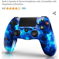 Wireless Controller for PS4, Controller for Sony PlayStation 4, Double Shock 6-Axis Motion Sensor, Sensitive Touch Pad, Built-in Speaker & Stereo Head