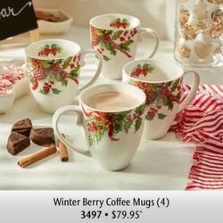 Winter berry mugs princess house