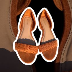 Old Navy Faux Suede Orange Flats- size 7
