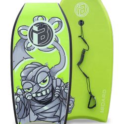 Bodyboard with Wrist Leash Lightweight Body Board for Adults with EPS Core 37-inch