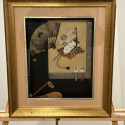 VINTAGE ASIAN SHADOW BOX ART
