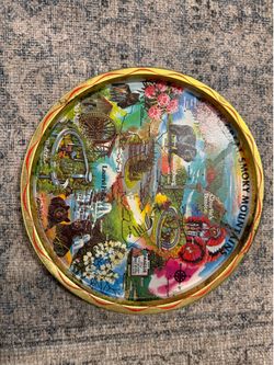 Vintage Souvenir Great Smoky Mountains Tin Bowl 10 1/4”