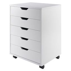 Halifax White 5-Drawer Cabinet Cart