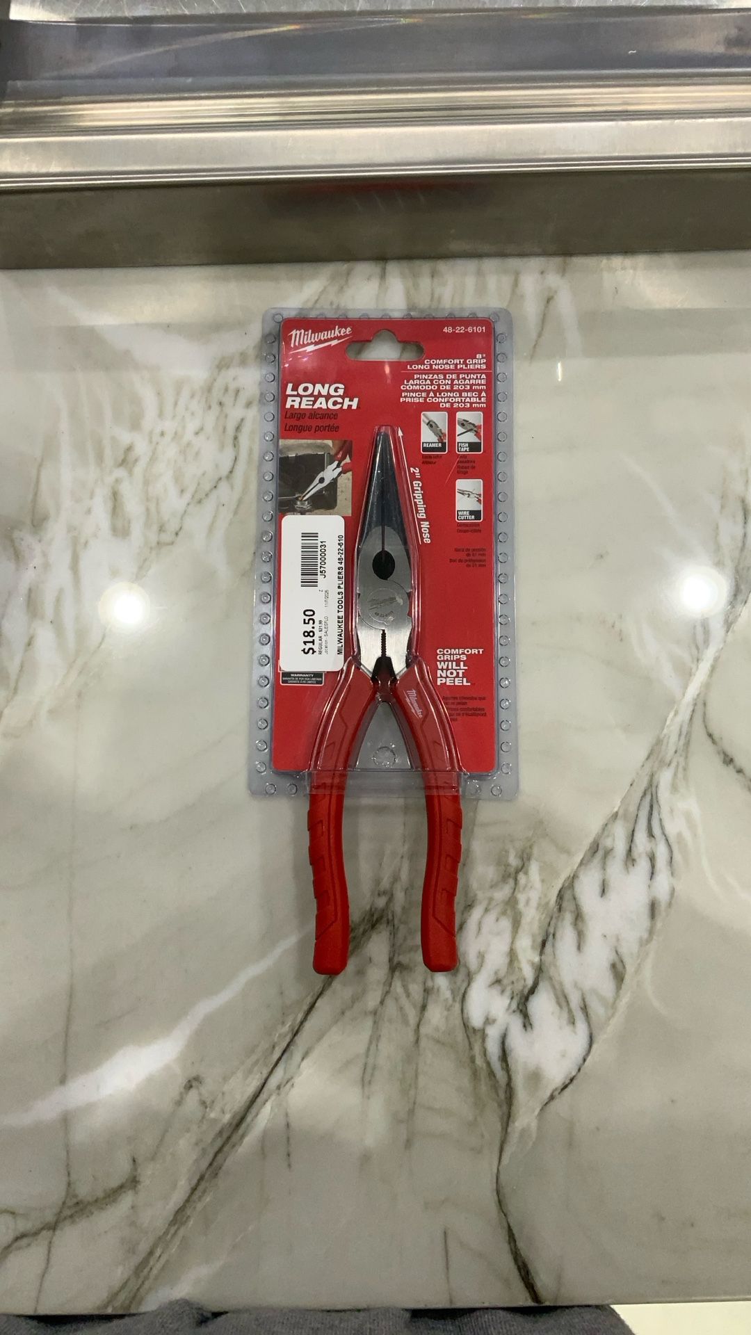 Brand New Milwaukee Long Reach Comfort grip long nose pliers 