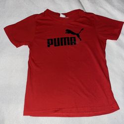 Puma Red Tee Shirt Kids Small 7 8 Boys Girls A035