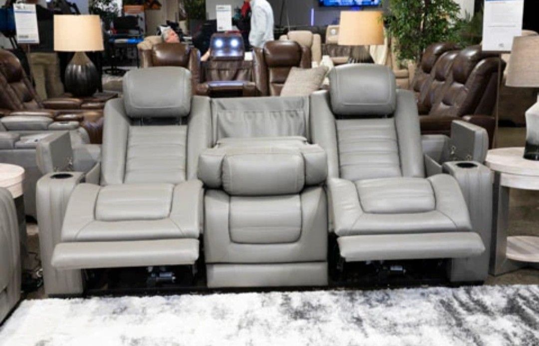 Backtrack Gray Power Reclining Sofa