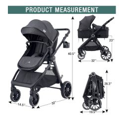 Baby Stroller 2 In 1 Accombe Pro 