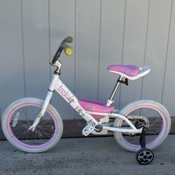 Trek Pink And White Beginners Bike With Training Wheels