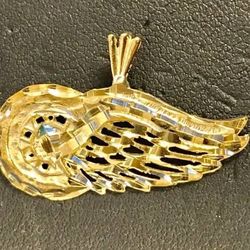Gold red wing charm