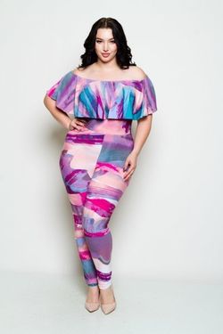 ✨Plus Size Pastel Printed Jumpsuit