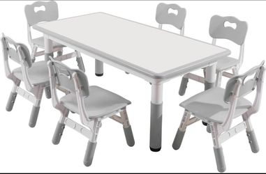 Kids table and 6 chairs set