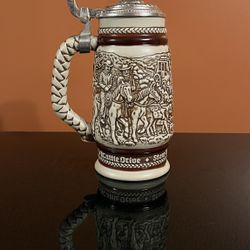 Vtg 1980 Avon Cattle Drive Beer Stein Ceramarte Brazil Intricate Design With Lid