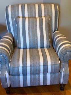Striped Upholstered Accent Chair
