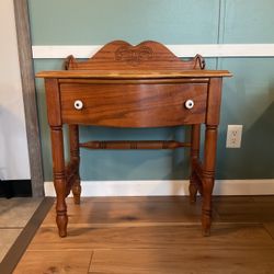 Rare Pulaski Keepsake Vintage Wood Washstand with Drawer ceramic knobs
