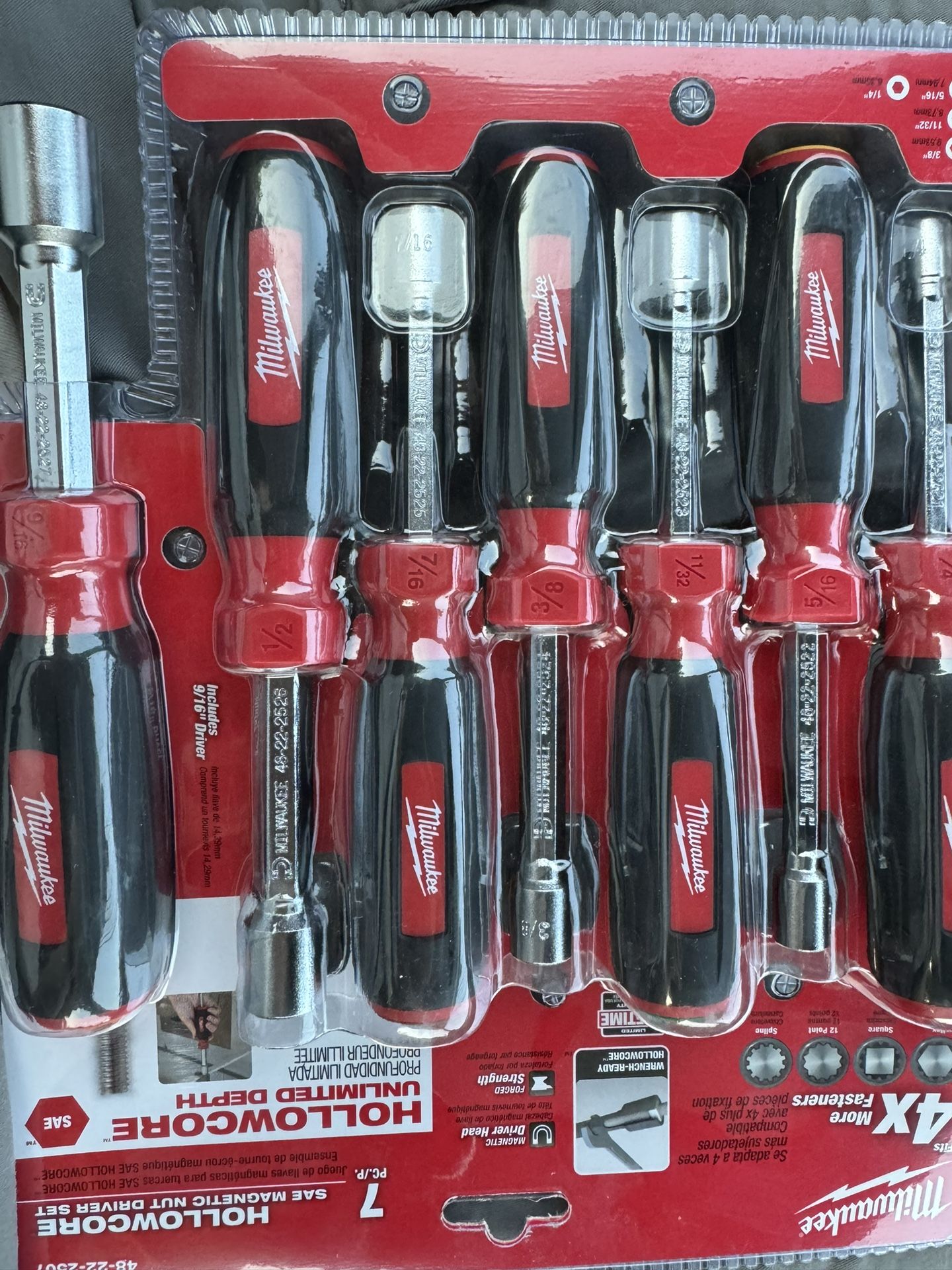 Milwaukee 7-Piece SAE HollowCore Nut Driver Set