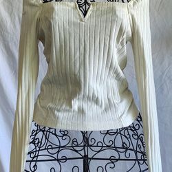 Cream Long Sleeve Top
