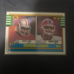 Jerry Rice And Andre Reed 1989 Topps Receiving Leaders #431