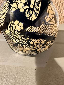 Motorcycle Helmet Japanese Art Graphic Design