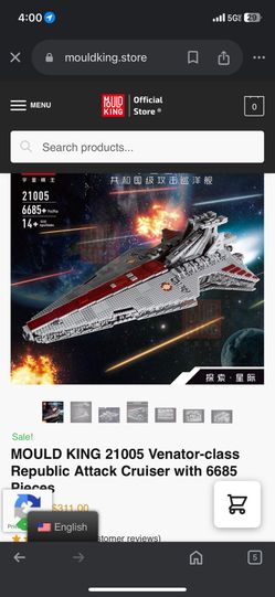 Mould King 21074 Super Star Destroyer Model Venator-Class Republic Attack Cruiser Building Block UCS model Collectible Toy Kit