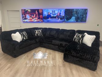 (1 LEFT) Oversized Fluffy Sectional Sofas