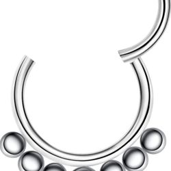 Hypoaergenc tbc 6mm/8mm/10mm G23 Titanium Nose Rings Septum Hinged Hoop Cartilage Segment Ring Helix Rook Tragus Lobe Snug Body Piercing Jewelry