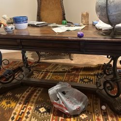 Really Beautiful Wood And Iron Spanish Desk