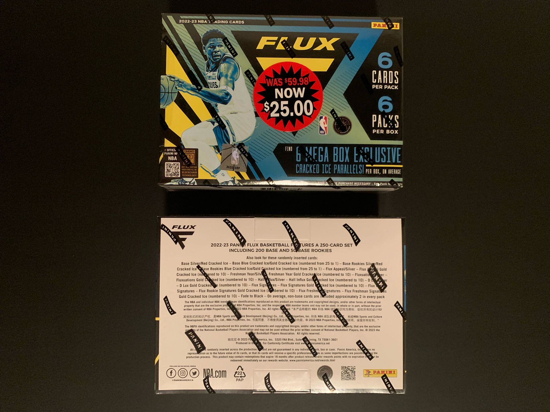 Two 2022-23 NBA Trading Cards Panini Flux Mega Box-Factory Sealed