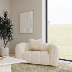 	Boucle Upholstered Chair And A Half Sand Pebble