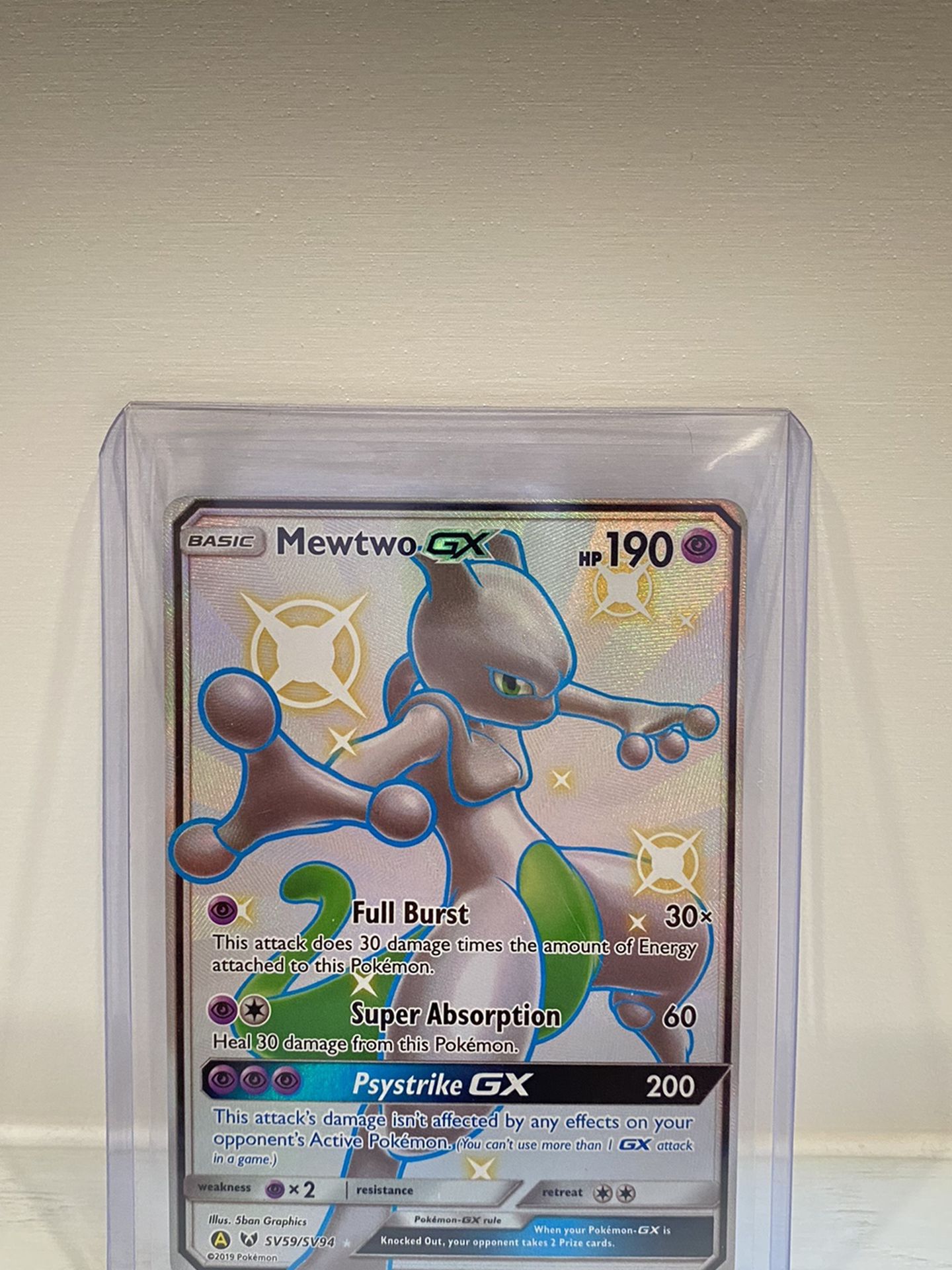 Shiny Mewtwo GX Hidden Fates Shiny Vault SV59/SV94 Holo Rare Pokémon Card