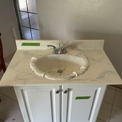 $150 Marble Sink With Faucet & $75 Cabinet