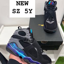 NEW Air Jordan 8 Aqua SZ 5Y