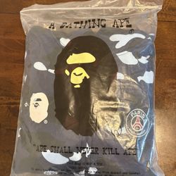 Bape x PSG Shark Full Zip Up Navy Size M